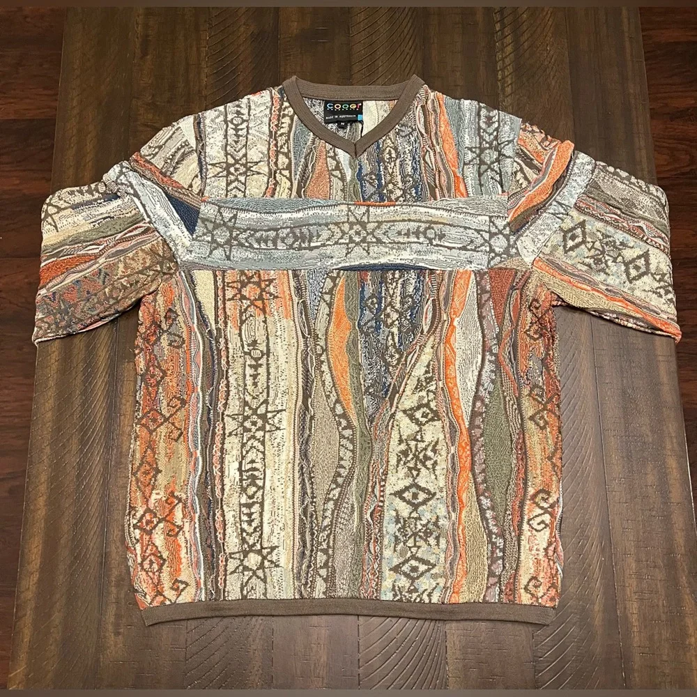 Rare Vintage 2000s 100% Authentic Coogi Sweater Beautiful Color Combo Sz M (NWT)
